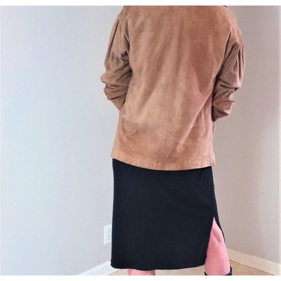 Vintage Brown Suede Blazer Womens Fully Lined - Picture 6 of 8